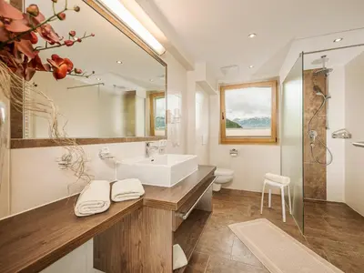 Ein Badezimmer in der Unterkunft Hotel Gletscherblick