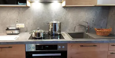 Küche/Küchenzeile in der Unterkunft Apartments Salzburgerhof