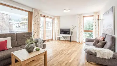 Ein Sitzbereich in der Unterkunft ZUM MARTIN SEPP Appartements im Martinshof