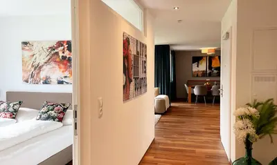 Ein Bett oder Betten in einem Zimmer der Unterkunft TheView Ahorn
