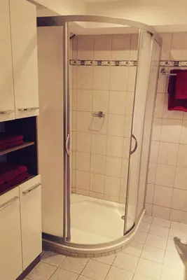 Ein Badezimmer in der Unterkunft Ferienwohnung Außerdorf