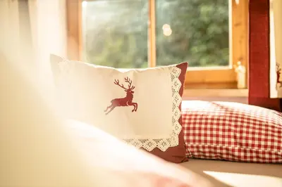Ein Sitzbereich in der Unterkunft Ferienchalet Katharina