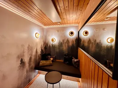 Ein Sitzbereich in der Unterkunft Ferienchalet Katharina