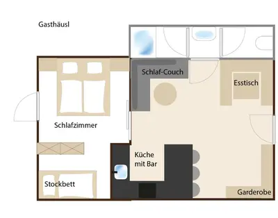 Grundriss der Unterkunft 's Gasthäusl