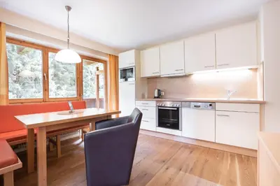 Küche/Küchenzeile in der Unterkunft Appartements Hochlega