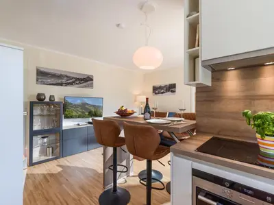Küche/Küchenzeile in der Unterkunft Appartment am Sonnberg