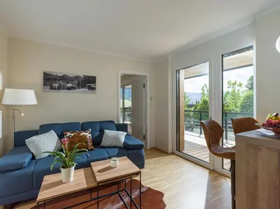 Ein Sitzbereich in der Unterkunft Appartment am Sonnberg