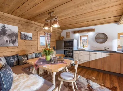 Küche/Küchenzeile in der Unterkunft Chalet Hüttenzauber