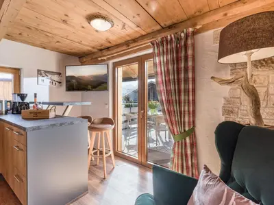 Küche/Küchenzeile in der Unterkunft Chalet Hüttenzauber