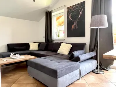 Ein Sitzbereich in der Unterkunft Penthouse Brixen