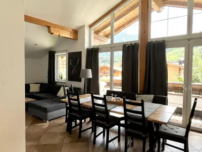 Ein Sitzbereich in der Unterkunft Penthouse Brixen