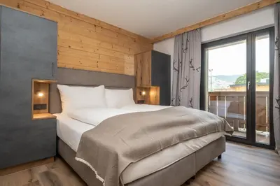 Ein Bett oder Betten in einem Zimmer der Unterkunft Hofers Herzstück