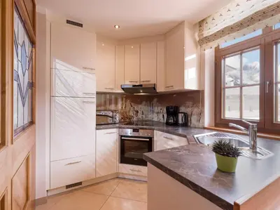 Küche/Küchenzeile in der Unterkunft Appartements Schedererhaus