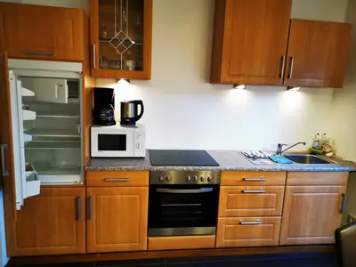 Küche/Küchenzeile in der Unterkunft Ferienwohnung Obermoser