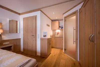 Ein Bett oder Betten in einem Zimmer der Unterkunft Ferienhof Auerhof