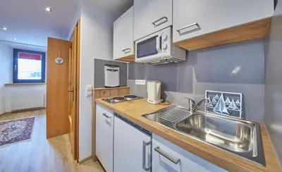 Küche/Küchenzeile in der Unterkunft Appartement zum Turm Top 4