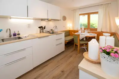 Küche/Küchenzeile in der Unterkunft Fürstenhäusl Alpbach - GREEN Apartments & Studio