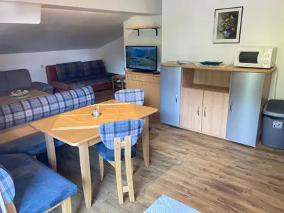 Küche/Küchenzeile in der Unterkunft Hotel Garni Siegmundshof - inclusive Joker Card im Sommer