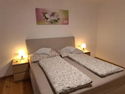 Ein Bett oder Betten in einem Zimmer der Unterkunft Ferienwohnung Sole