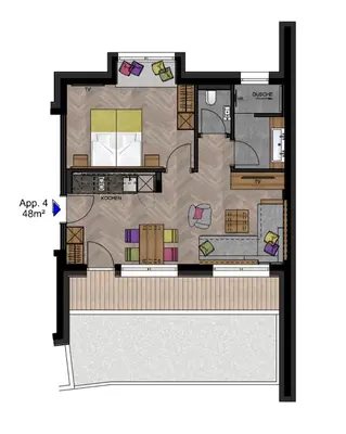 Grundriss der Unterkunft Apartment Rainer - mittendrin