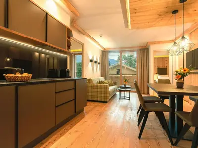 Küche/Küchenzeile in der Unterkunft Alpin Apartments