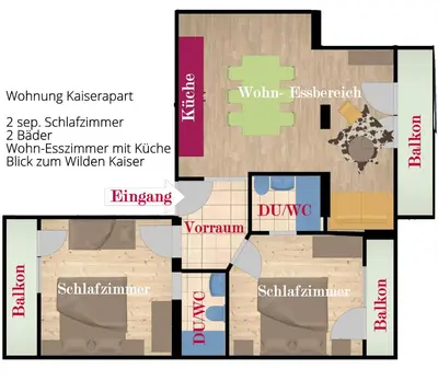 Grundriss der Unterkunft KAISERapart ELLMAU Zentrum