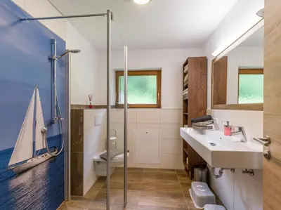 Ein Badezimmer in der Unterkunft Ferienhaus am Erlachhof