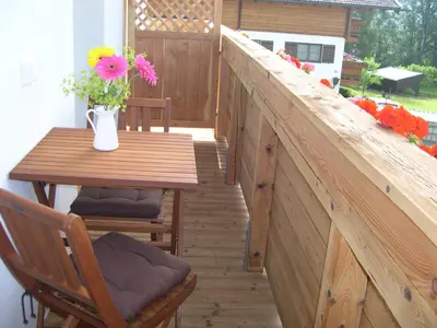 Ein Balkon oder eine Terrasse in der Unterkunft Ferienwohnung Fritz 2 Obergeschoss