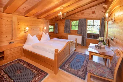 Ein Bett oder Betten in einem Zimmer der Unterkunft Ferienhaus Schafstall