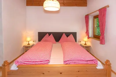 Ein Bett oder Betten in einem Zimmer der Unterkunft Ferienhaus Schafstall