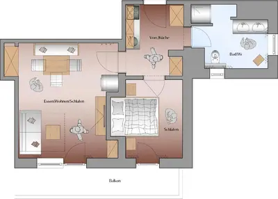 Grundriss der Unterkunft Appartement Erwin & Eleonore Hüttl - Top 1