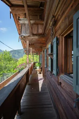 Ein Balkon oder eine Terrasse in der Unterkunft Mountain Vista - Bio Yoga Hof