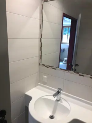 Ein Badezimmer in der Unterkunft Zillerglückhütte - 5 Sterne Camping Aufenfeld