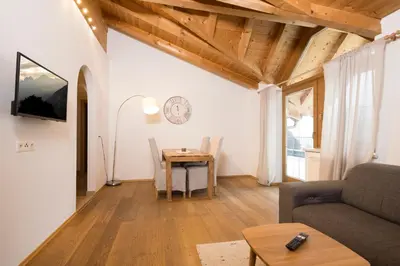 Ein Sitzbereich in der Unterkunft Appartements Huber