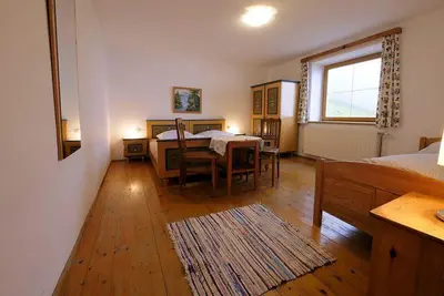 Ein Bett oder Betten in einem Zimmer der Unterkunft Ferienhaus Berggrubenhof