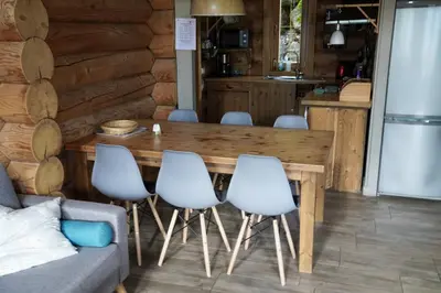 Küche/Küchenzeile in der Unterkunft Lengalm Hütten I & II mit Sauna