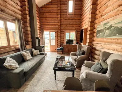 Ein Sitzbereich in der Unterkunft Lengalm Hütten I & II mit Sauna