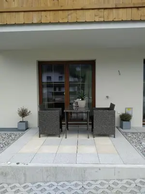 Ein Patio oder anderer Außenbereich in der Unterkunft **Auszeit am Kaiser**
