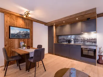 Küche/Küchenzeile in der Unterkunft Appartement Holznest
