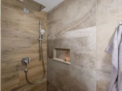 Ein Badezimmer in der Unterkunft Appartement Holznest
