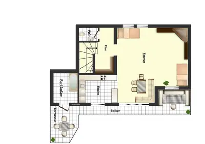 Grundriss der Unterkunft Enzian Wohnung B