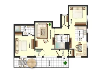 Grundriss der Unterkunft Enzian Wohnung H