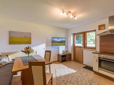 Küche/Küchenzeile in der Unterkunft Appartement Salvenblick