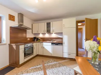Küche/Küchenzeile in der Unterkunft Appartement Salvenblick