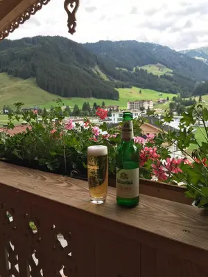 Ein allgemeiner Bergblick oder ein Berglick von der Pension aus
