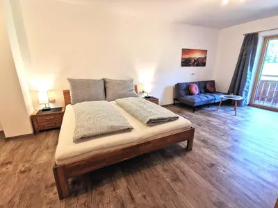 Ein Sitzbereich in der Unterkunft Ferienwohnung Kramerhof