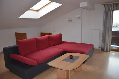 Ein Sitzbereich in der Unterkunft Bauernhof Grafenhof