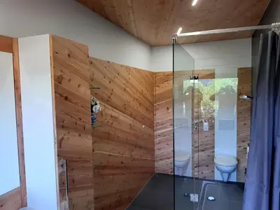 Ein Badezimmer in der Unterkunft Exklusiv Apartment Sonnenalp