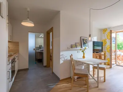 Küche/Küchenzeile in der Unterkunft Ferienwohnung Wetzinger