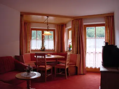 Ein Sitzbereich in der Unterkunft Landhaus Marten